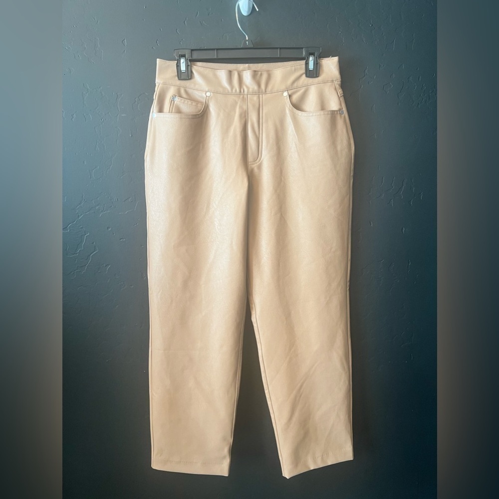 Spanx women leather pants Color: beige size: M